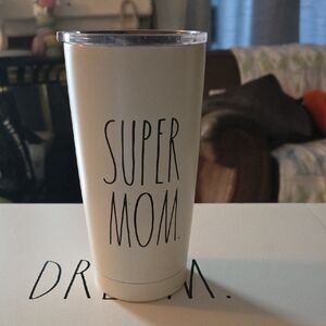 Rae Dunn Cream "SUPER MOM" Insulated Tumbler